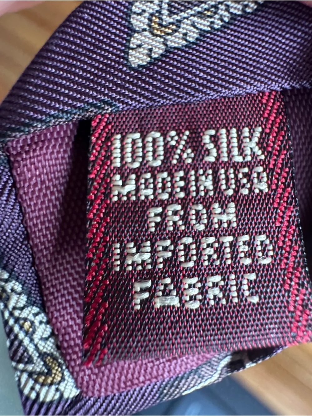 Chaps Ralph Lauren Silk Tie Purple Geometric Diamond USA 59.5 x 3.5